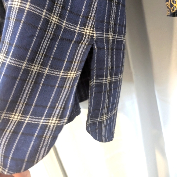 Adore Embroidered Navy‎ Shirt/Dress Cotton Long Sleeves Women's Medium - Picture 4 of 12